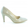 Women stylish, elegant shoes 1231 patent beige
