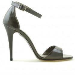 Women sandals 1238 patent brown pearl