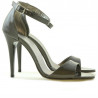 Women sandals 1238 patent brown pearl
