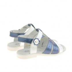 Small children sandals 18c patent indigo+white