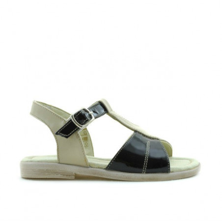 Small children sandals 40c patent beige+black