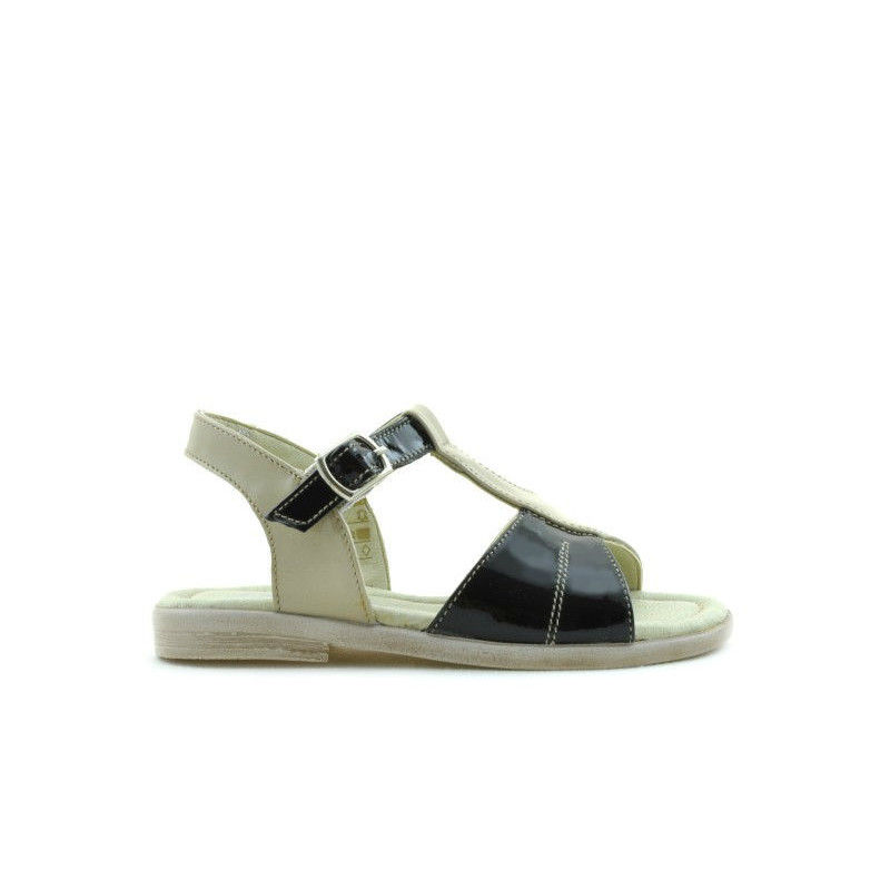 Small children sandals 40c patent beige+black