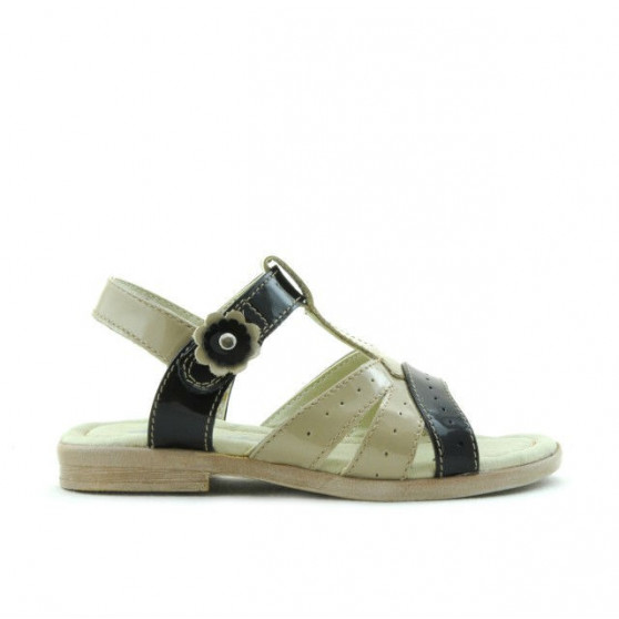 Small children sandals 18c patent beige+black