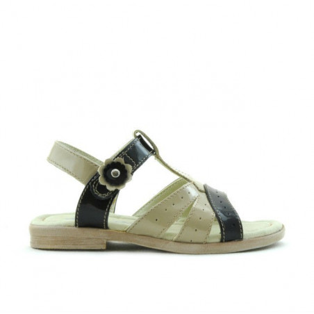 Small children sandals 18c patent beige+black
