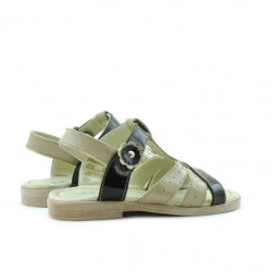 Small children sandals 18c patent beige+black