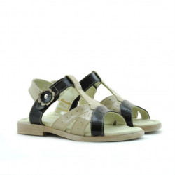 Small children sandals 18c patent beige+black