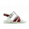 Small children sandals 18c patent red+white