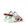 Small children sandals 18c patent red+white
