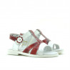 Small children sandals 18c patent red+white