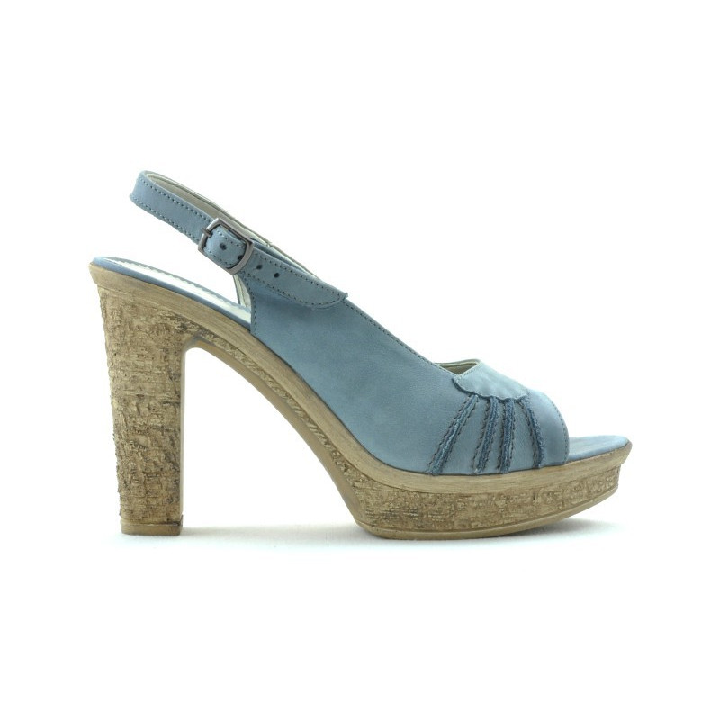 Women sandals 597 bleu velour