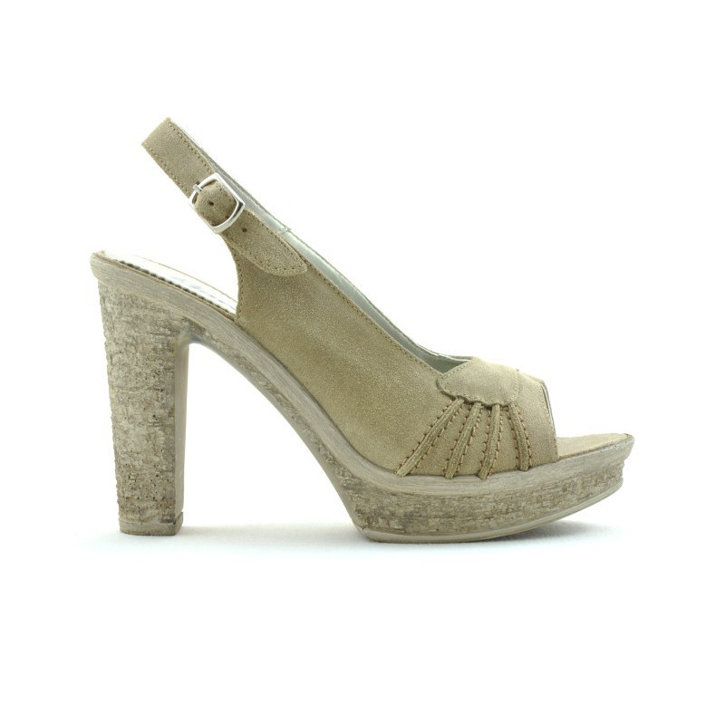Women sandals 597 sand velour