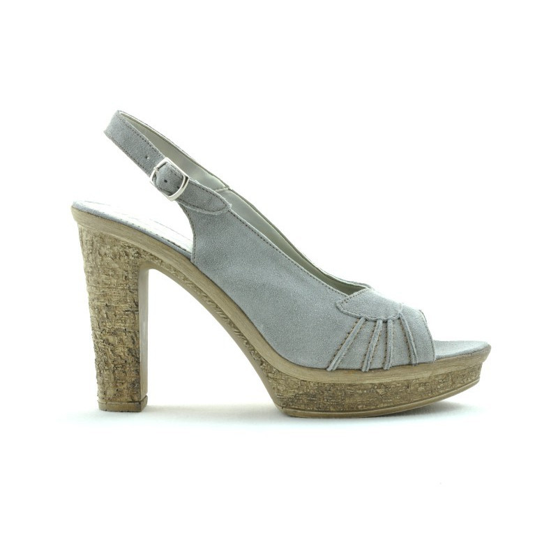 Women sandals 597 gray deschis velour