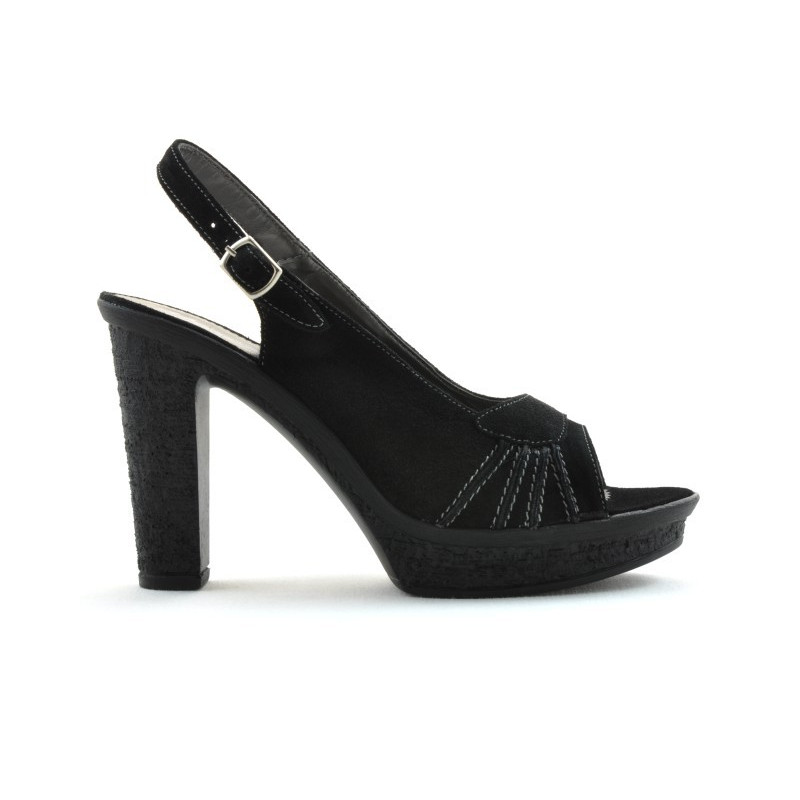 Women sandals 597 black velour