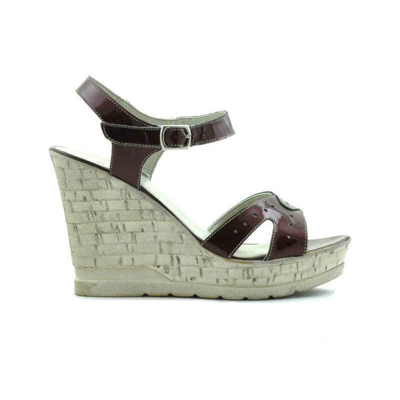Women sandals 5021 patent bordo