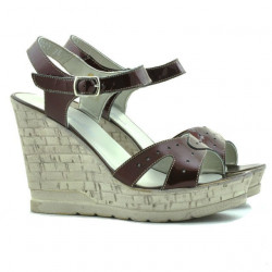 Women sandals 5021 patent bordo