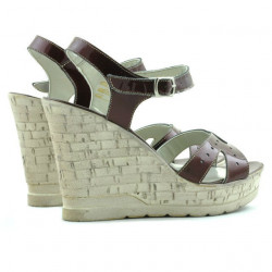 Women sandals 5021 patent bordo