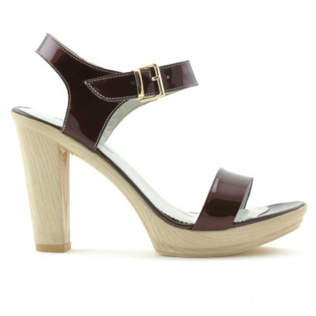 Women sandals 5022 patent bordo