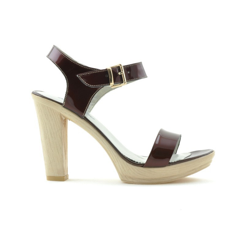 Women sandals 5022 patent bordo