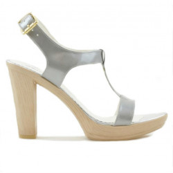 Women sandals 5018 patent silver