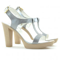 Women sandals 5018 patent silver