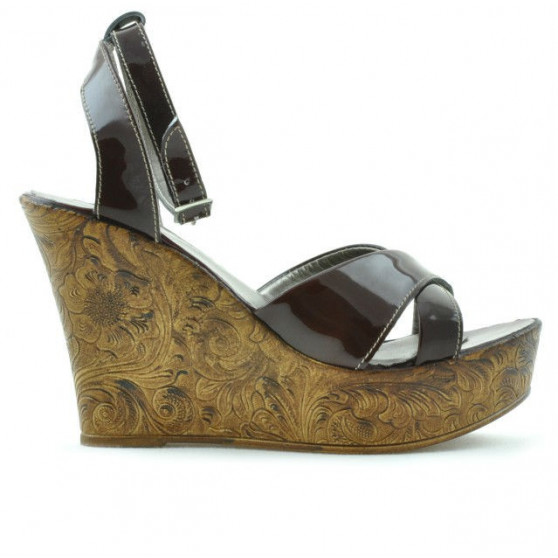 Women sandals 5017 patent burgundy