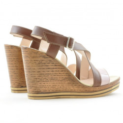 Women sandals 5016 patent pink combined