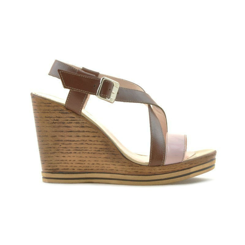 Women sandals 5016 patent pink combined