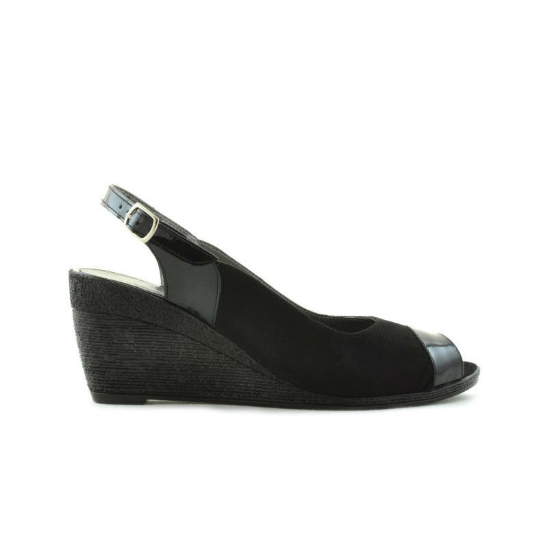 Women sandals 5019 patent black combined