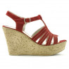 Women sandals 598 red velour