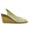 Women sandals 5019 patent beige combined