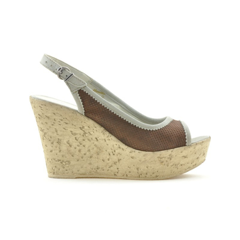 Women sandals 5001p chocolate perforat