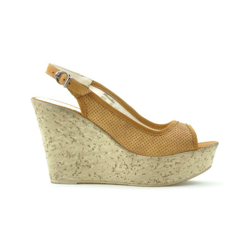 Women sandals 5001p brown perforat