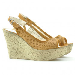 Women sandals 5001p brown perforat