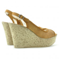 Women sandals 5001p brown perforat