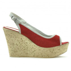 Women sandals 5001 red velour