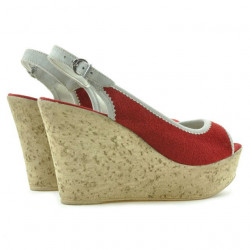 Women sandals 5001 red velour