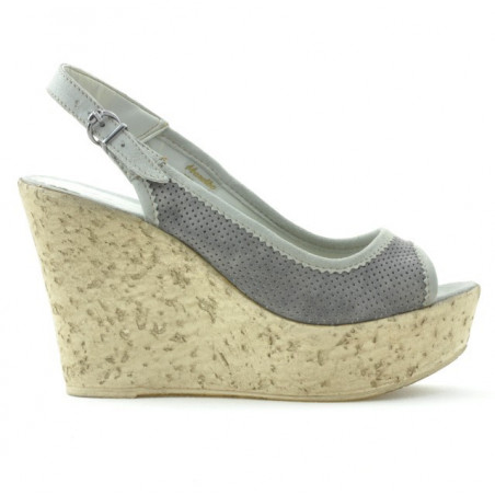 Women sandals 5001p gray perforat