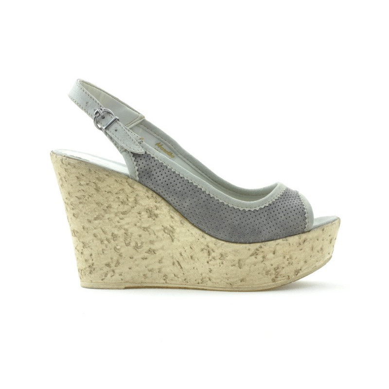 Women sandals 5001p gray perforat