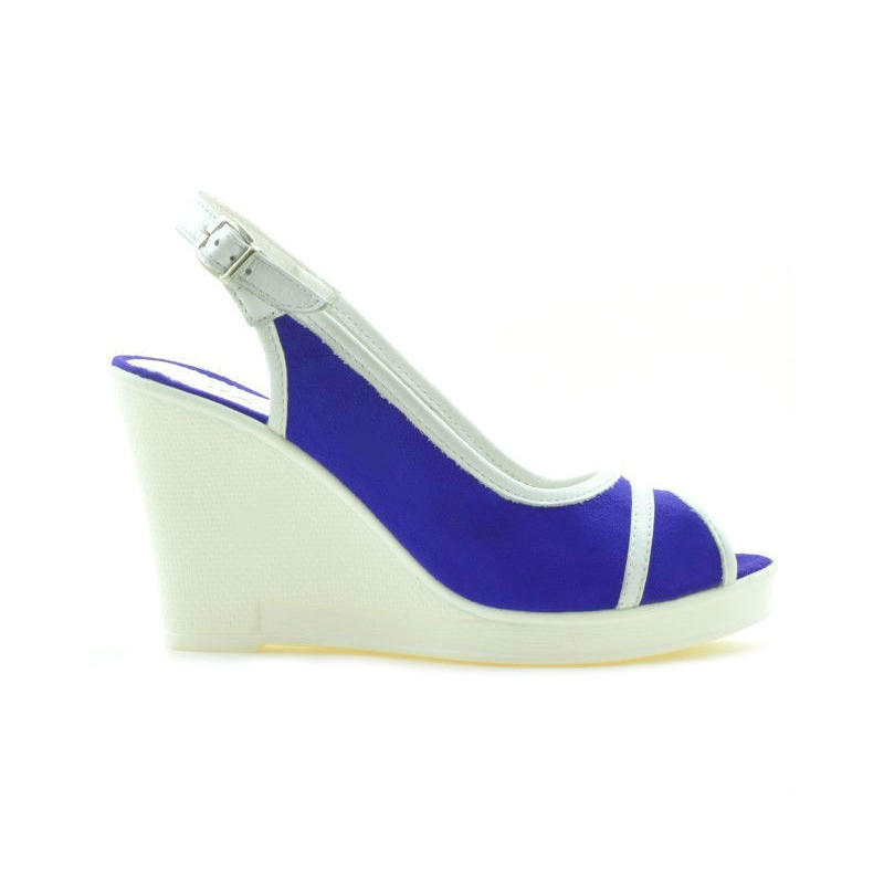 Women sandals 5000 indigo velour+white