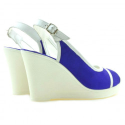 Women sandals 5000 indigo velour+white