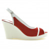 Women sandals 5000 red velour+white