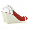 Women sandals 5000 red velour+white
