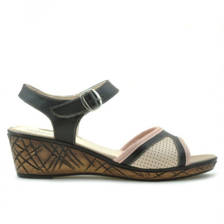 Women sandals 5005p cafe+pink perforat