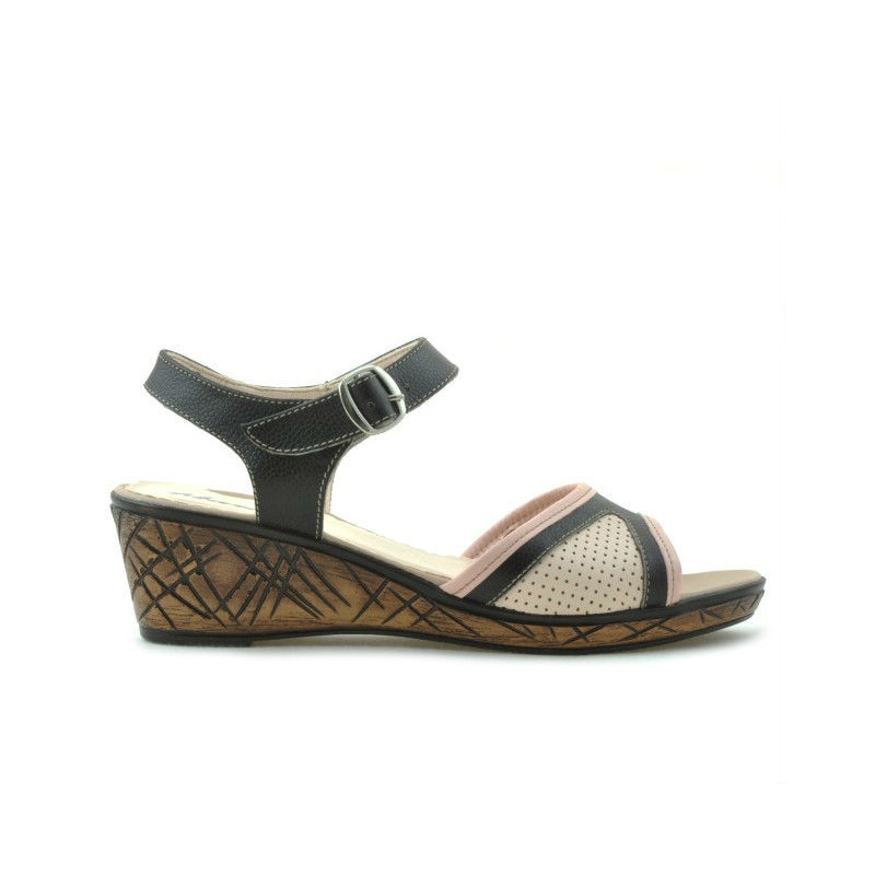 Women sandals 5005p cafe+pink perforat