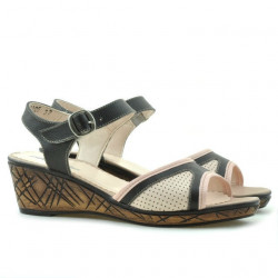 Women sandals 5005p cafe+pink perforat