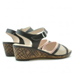 Women sandals 5005p cafe+pink perforat