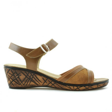 Women sandals 5005p brown cerat perforat