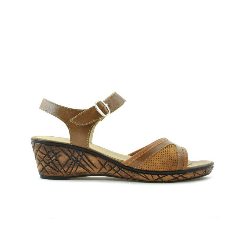 Women sandals 5005p brown cerat perforat