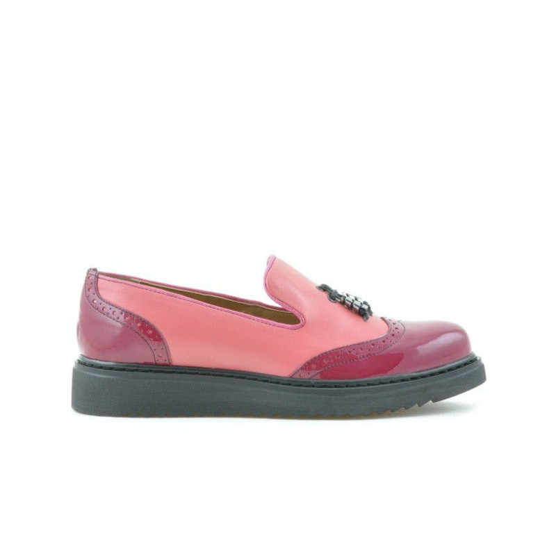 Women casual shoes 659 patent fucsia combined