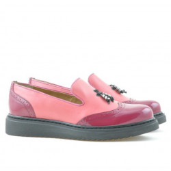 Women casual shoes 659 patent fucsia combined